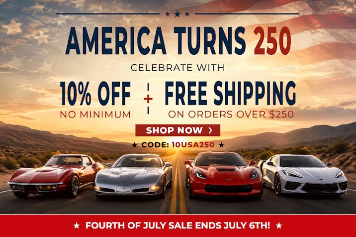 Corvette Central Celebrates America's 250th with 10% Off + Free Shipping!