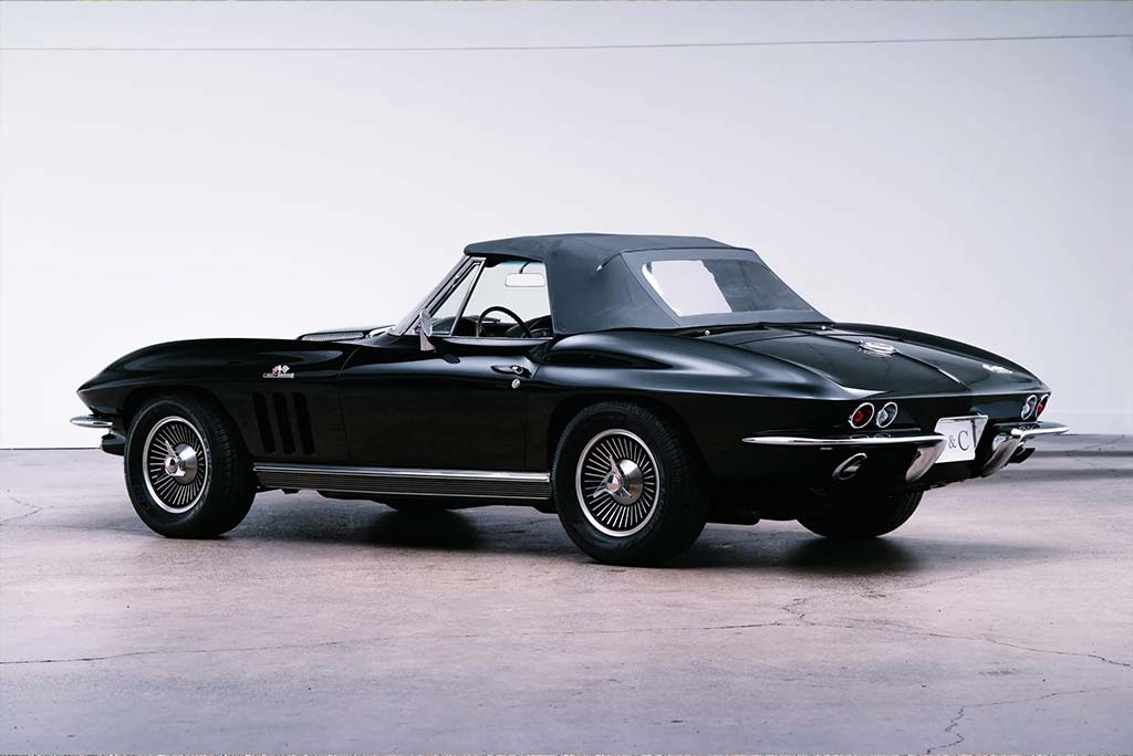 Corvettes for Sale: Triple Black 1966 Corvette Powered by a 454 V8 on Bring a Trailer