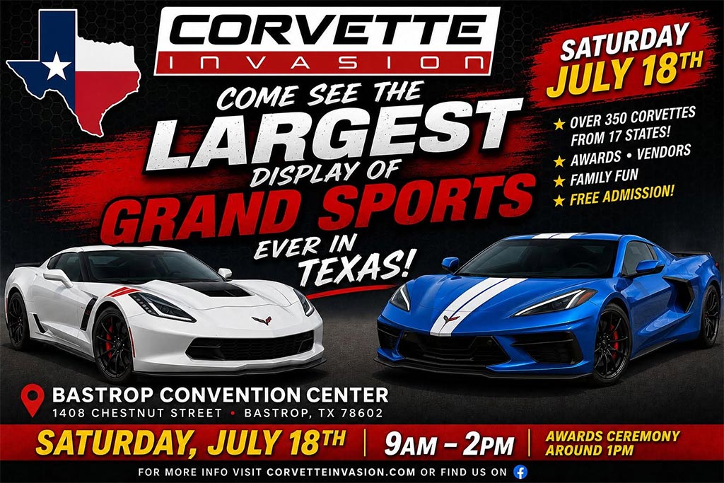 CorvetteBlogger is Attending this Weekend's Corvette Invasion Show in Bastrop, Texas