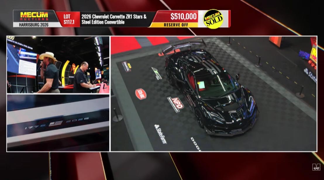 Corvette Values: 2026 Corvette ZR1 Stars & Steel Edition Sells for $561,000 at Mecum Harrisburg