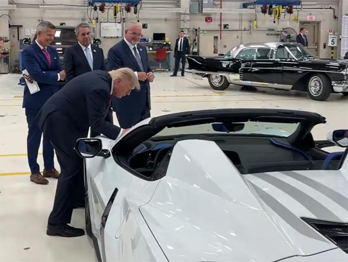 [VIDEO] President Trump Signs a 2026 Corvette Stars & Steel Edition During His Trip to Milford