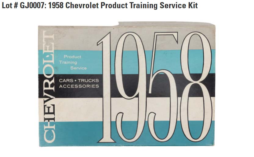 Lot # GJ0007: 1958 Chevrolet Product Training Service Kit