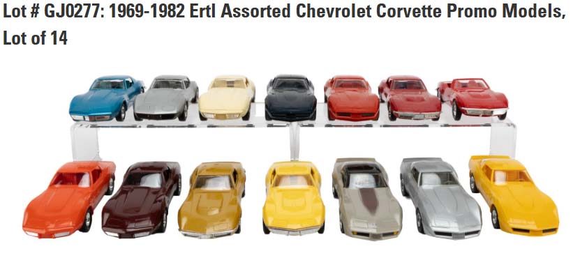 Lot # GJ0277: 1969-1982 Ertl Assorted Chevrolet Corvette Promo Models, Lot of 14