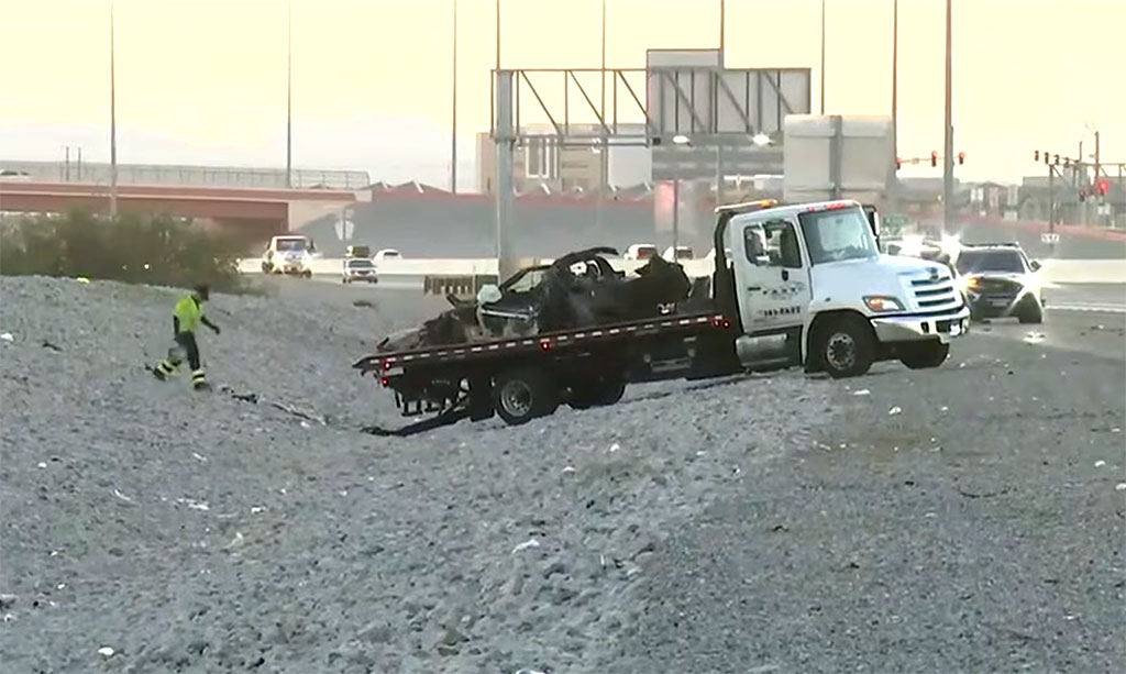 [ACCIDENT] Corvette Totaled After Early Morning Roll-Over Crash in Las Vegas