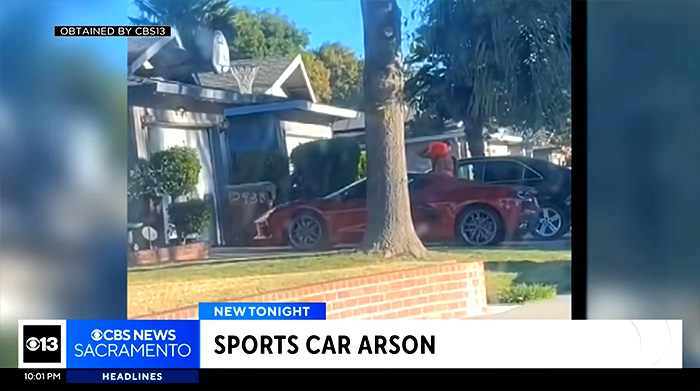 [VIDEO] Man Arrested After Setting Fire to a Parked C8 Corvette
