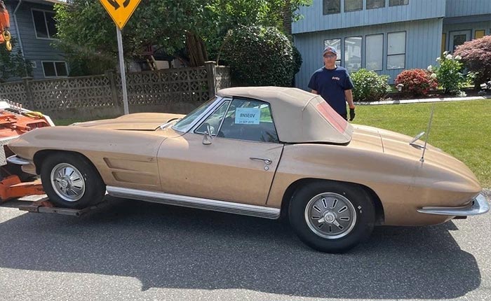 Corvettes for Sale: 1964 Corvette Convertible Parked for Two Decades Now Offered on eBay