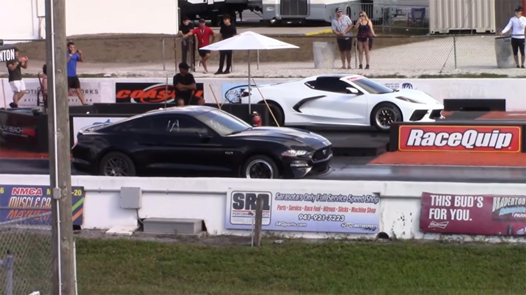 [VIDEO] C8 Corvette Stingray Takes on the Ford Mustang for Quarter Mile Glory