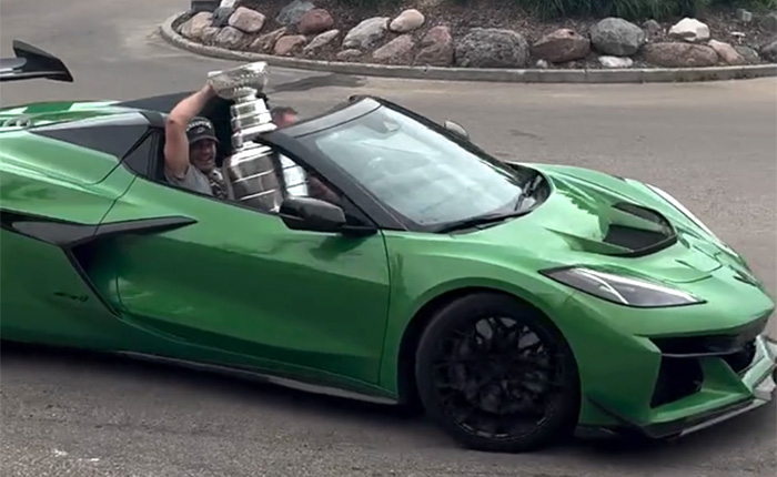 The Stanley Cup Visits Jordan Martinook's Hometown in a Roswell Green Corvette ZR1