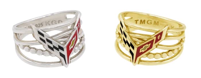 Ladies C8 Corvette Bead Ring