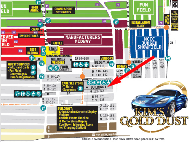 Kim's Gold Dust at Corvettes at Carlisle