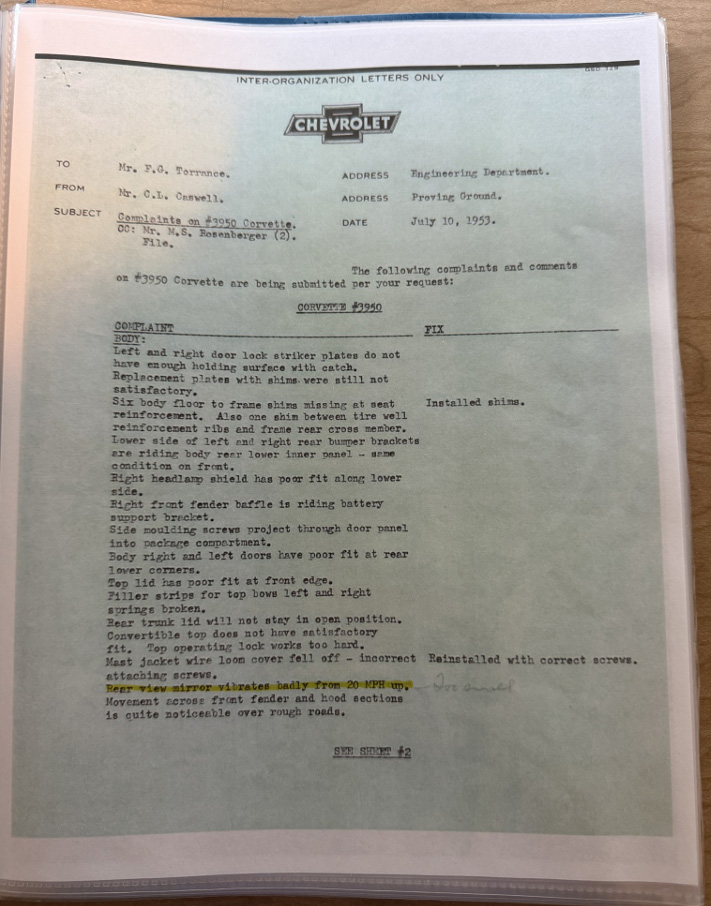 Chevrolet Complaint Record