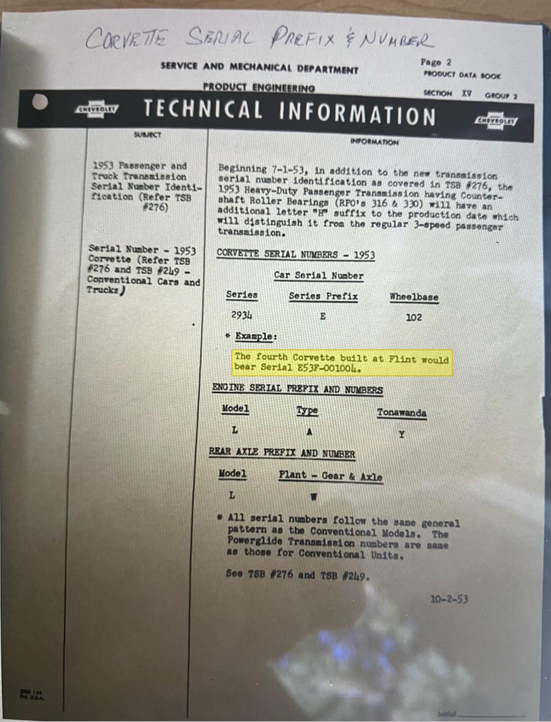 Chevrolet Technical Memo