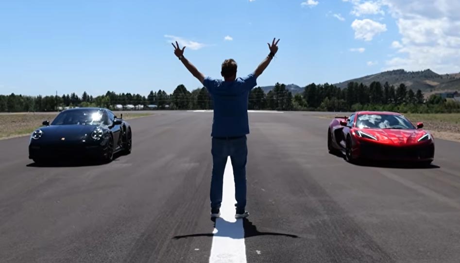 [VIDEO] The C8 Corvette Z06 Takes on a Turbo Porsche in the Thin Air of Colorado