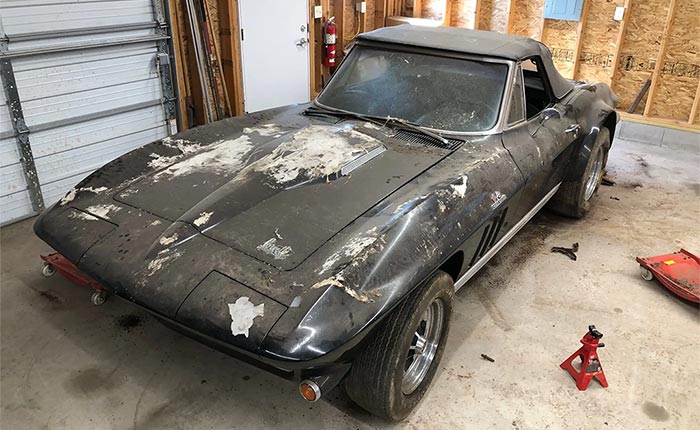 Corvettes for Sale: 1966 Corvette Convertible Project Car on Bring a Trailer