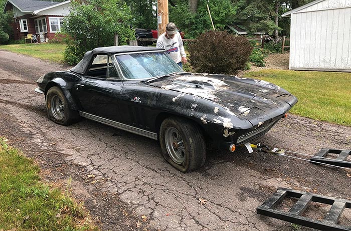 Corvettes for Sale: 1966 Corvette Convertible Project Car on Bring a Trailer