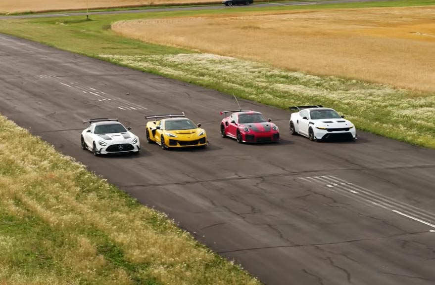 [VIDEO] C8 Corvette ZR1 Crashes a Mustang GTD, 911 GT2 RS, AMG Black Series Drag Race