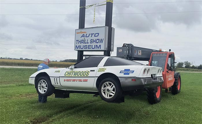 C4 Corvette Dressed as a Chitwood Thrill Car Turned Into a Museum Sign