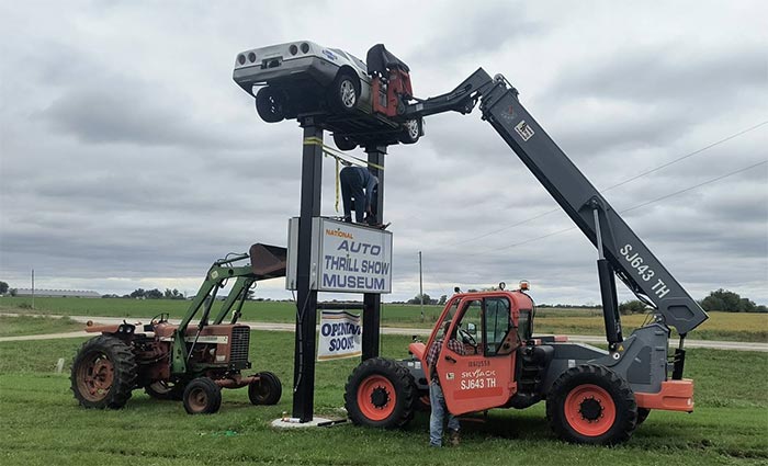 C4 Corvette Dressed as a Chitwood Thrill Car Turned Into a Museum Sign