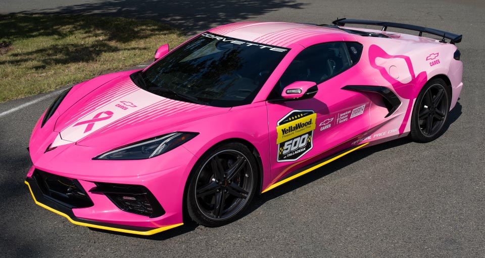 Pink C8 Corvette Pace Car Returns to NASCAR for 'Making Strides Against Breast Cancer' Campaign
