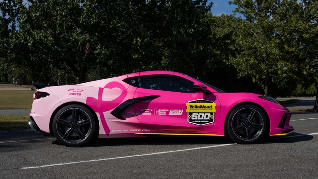 Pink C8 Corvette Pace Car Returns to NASCAR for 'Making Strides Against Breast Cancer' Campaign