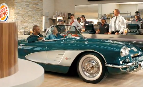 Jay Leno and a C1 Corvette Featured in New Burger King Commercial Jay Leno and a C1 Corvette Featured in New Burger King Commercial
