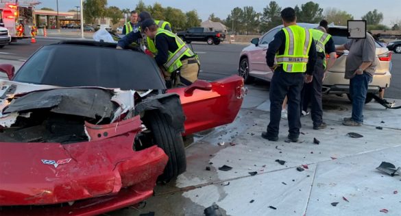 [ACCIDENT] A Dash Camera Captures the Scary Moment a C6 Corvette is Totaled in a Crash