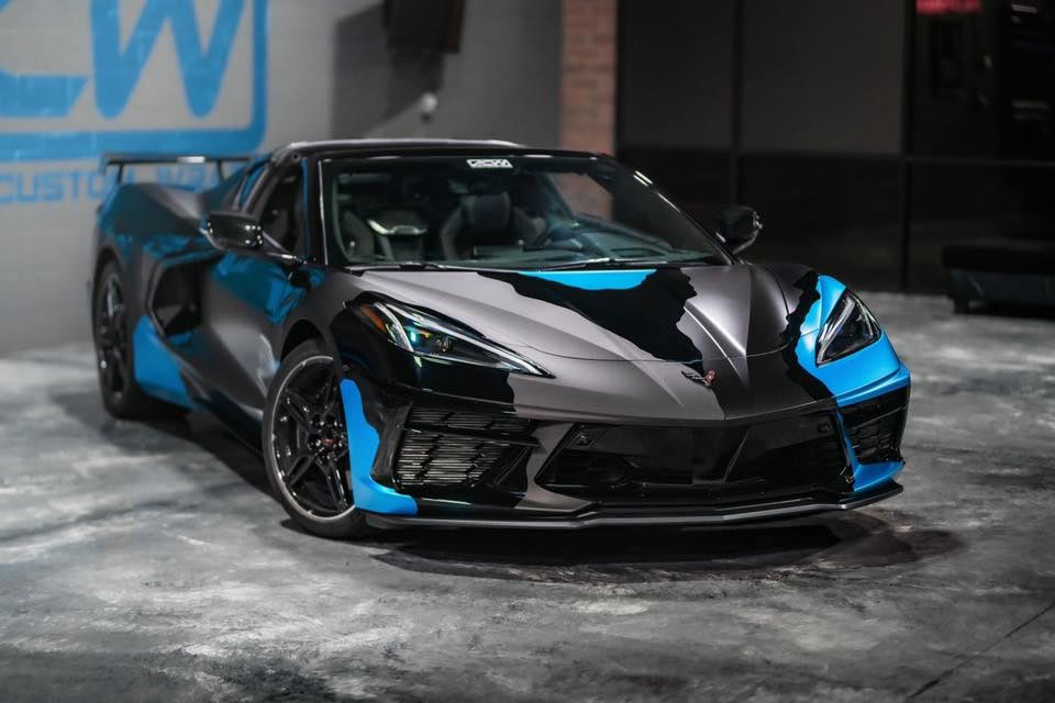 Corvette Stingray with a highwing is now wearing a custom wrap called Urban...