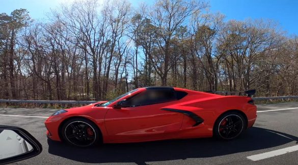 [VIDEO] C8 Corvette Stingray Jumps All Over a Tuned 2020 Supra