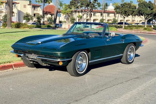 Corvettes for Sale: Green 1967 Corvette Convertible on Bring A Trailer
