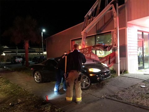 [ACCIDENT] Intoxicated C6 Corvette Driver Crashes Into a Bar