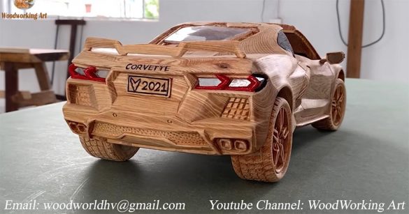 [VIDEO] This C8 Corvette Model is Carved Entirely from a Block of Wood