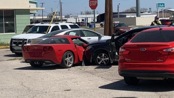[ACCIDENT] C6 Corvette For Sale on Used Car Lot Struck By an Out of Control Chevy Malibu