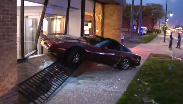[ACCIDENT] C4 Corvette Sent Crashing Into a Detroit Bank After Collision with Drunk Driver