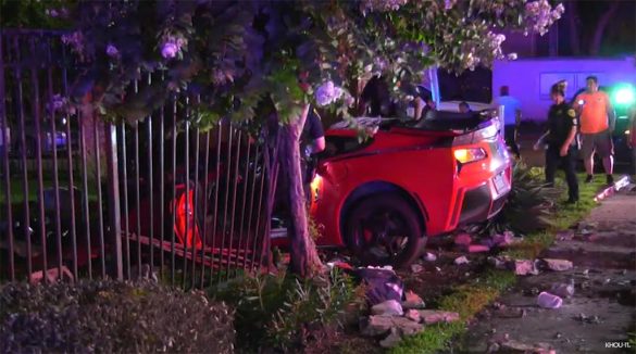 [ACCIDENT] High Speed Chase of a C7 Corvette Ends with a Crash in Houston