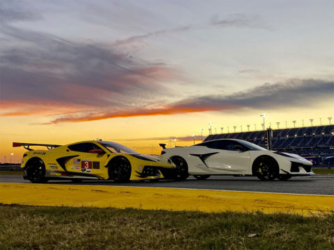 Two Of A Kind: The 2023 Corvette Z06 with the No.3 Corvette C8.R at Daytona
