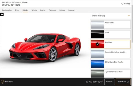 Chevrolet Launches Much Improved Build and Price Configurator for the 2023 Corvette Stingray