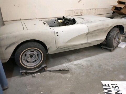 Corvettes for Sale: 1956 Corvette Roadster Project with Correct 265ci Engine on eBay
