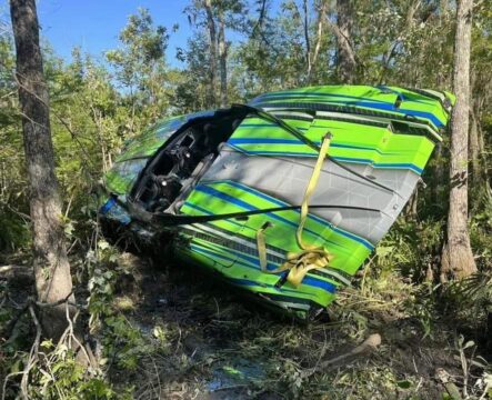 [PICS] $1.7 Million MTI ZR48 Corvette Boat Takes Out Trees During 130 MPH Crash in Louisiana