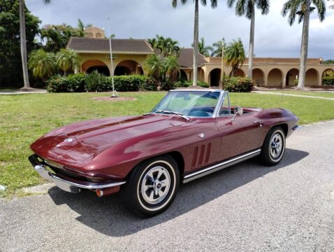 Corvettes for Sale: Milano Maroon 1965 Corvette to be Sold Today on BaT