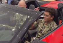 Sailor Re-Enlists in the Navy While Sitting Inside a Running Chevy Corvette Convertible Sailor Re-Enlists in the Navy While Inside a Running Chevy Corvette Convertible