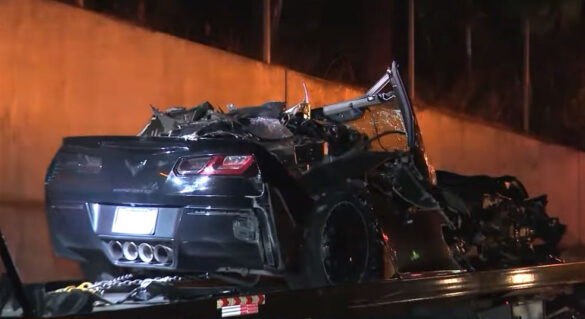 [ACCIDENT] C7 Corvette May Have Caused a Semi Truck to Overturn on a Los Angeles Highway