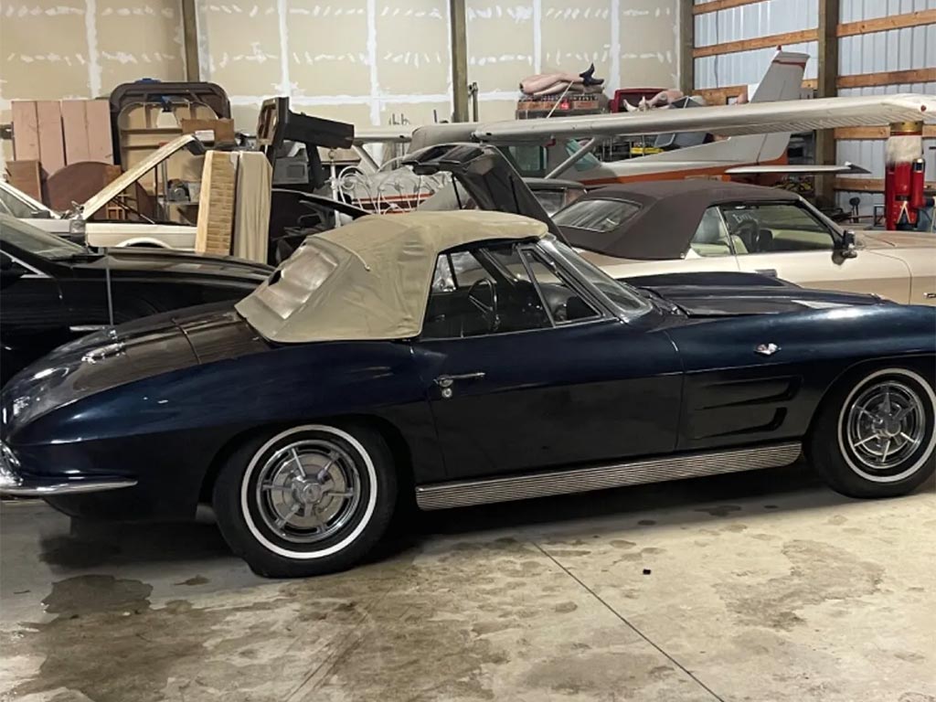 Corvettes for Sale Barn Find 1963 Corvette Convertible in Daytona Blue