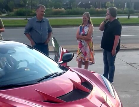 [SPIED] New Corvette Chief Engineer Tony Roma Shows Off a 2025 Corvette ZR1 to Fans on the Street