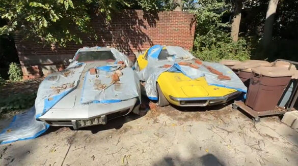 [VIDEO] Two C3 Corvettes Stored Outside for Decades Get Cleaned Up in Advance of Being Auctioned