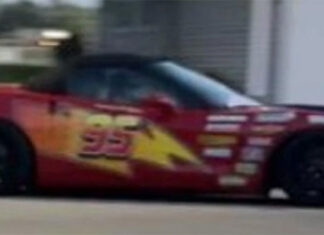 Police are Seeking the Driver of a Red Lightning McQueen-Themed C6 Corvette Police are Seeking the Driver of a Red Lightning McQueen-Themed C6 Corvette