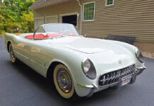 Polo White 1954 Corvette Roadster with Period Correct Blue Flame Engine Offered on Hemmings Polo White 1954 Corvette Roadster with Period Correct Blue Flame Engine Offered on Hemmings
