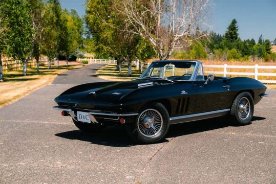 Corvettes for Sale: Triple Black 1966 Corvette Powered by a Bowtie 454 V8 on Bring a Trailer