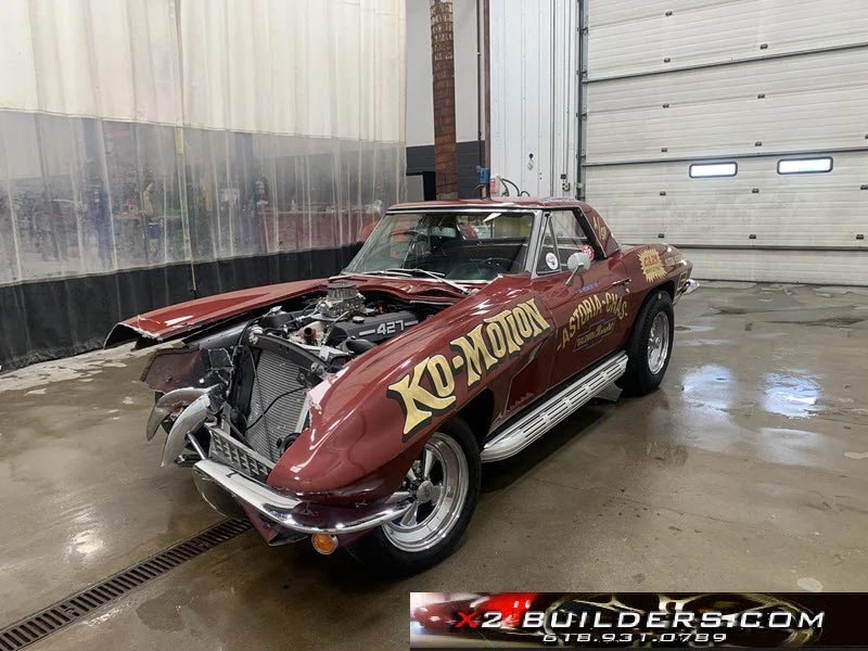 Corvettes for Sale: Crashed Ko-Motion Replica 1967 Corvette Now Offered on eBay with a Salvage Title