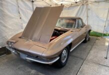 Corvettes for Sale: 1964 Corvette Convertible Parked for Two Decades Now Offered on eBay This 1964 Corvette Sting Ray Convertible that's been tucked away for two decades still wears its original Saddle Tan paint, matching interior, and beige soft top. After 20 years off the road, it's finally blinking back into the daylight and looking for a new home.