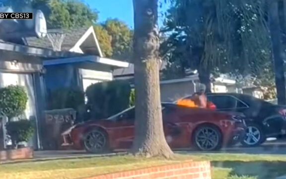 [VIDEO] Man Drinks Gasoline and Then Sets Fire to a Parked C8 Corvette